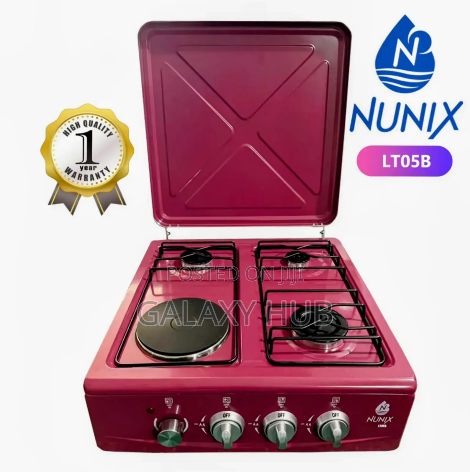 New Model Nunix Table Top Cooker 3 Gas + 1 Electric Burner Stove