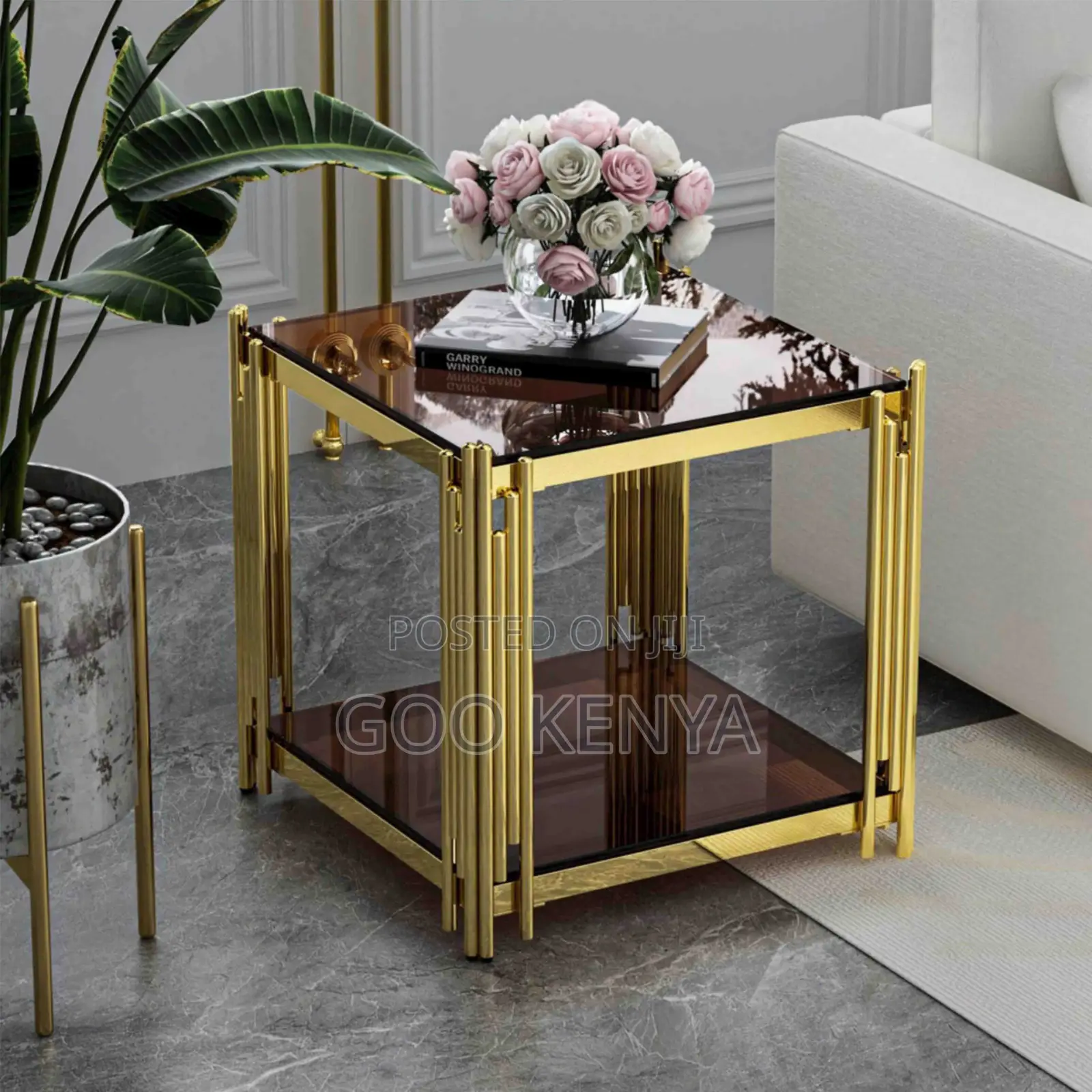 Home Coffee Table; Modern Square Glass Coffee Table With Steel Base