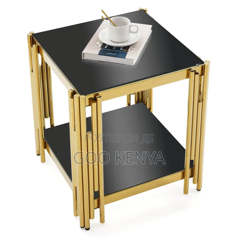 Home Coffee Table; Modern Square Glass Coffee Table With Steel Base