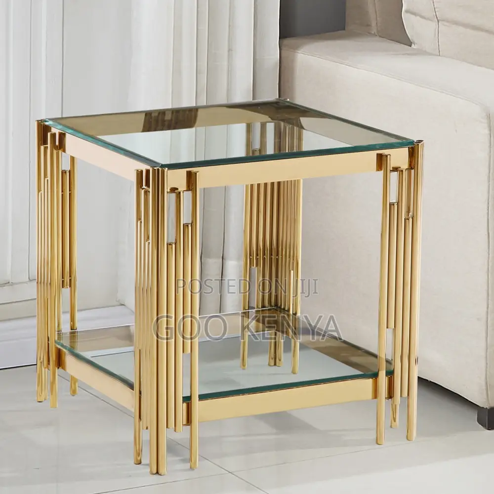 Home Coffee Table; Modern Square Glass Coffee Table With Steel Base