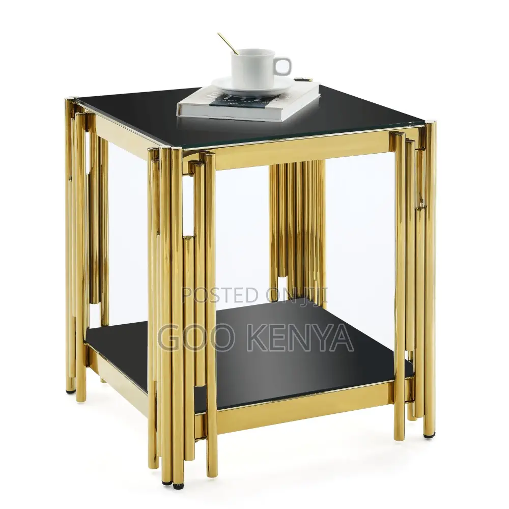 Home Coffee Table; Modern Square Glass Coffee Table With Steel Base