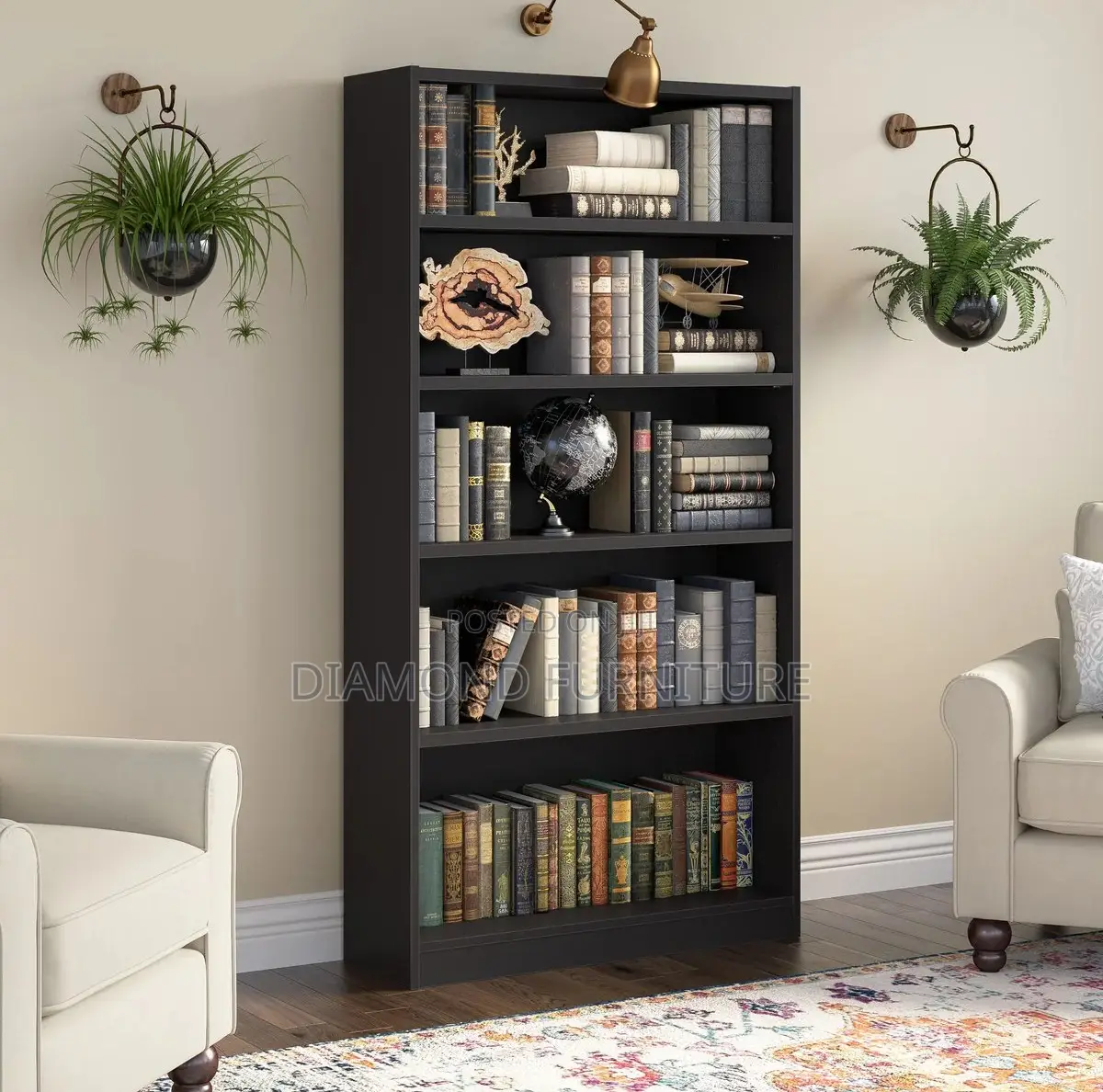 Office Furniture; Durable Wooden (5-Tier) Bookcase for Home Office