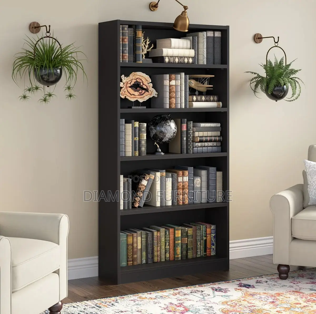 Office Furniture; Durable Wooden (5-Tier) Bookcase for Home Office