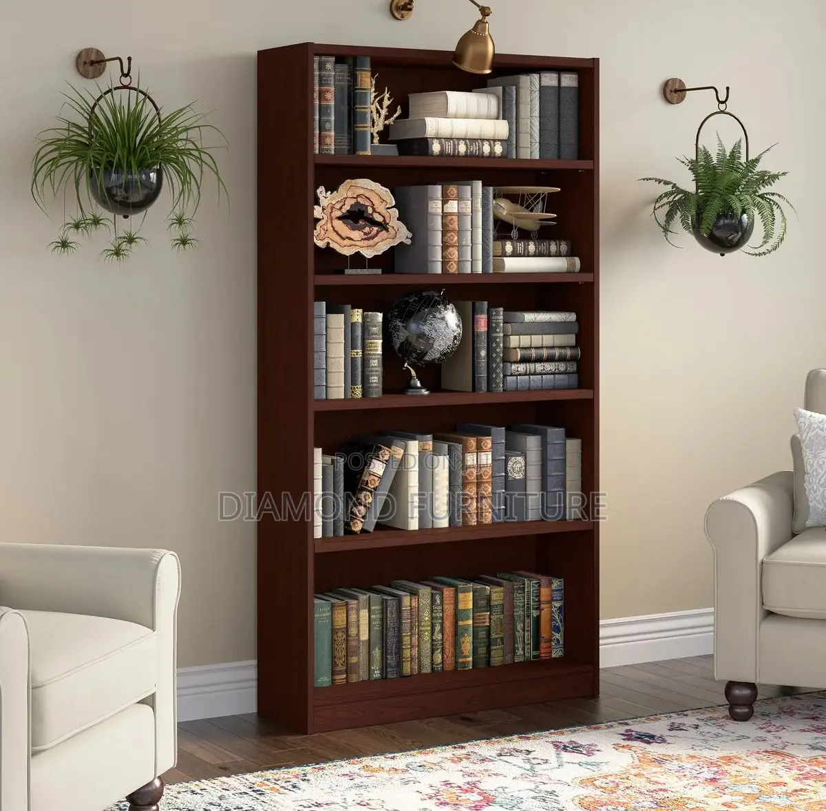 Office Furniture; Durable Wooden (5-Tier) Bookcase for Home Office