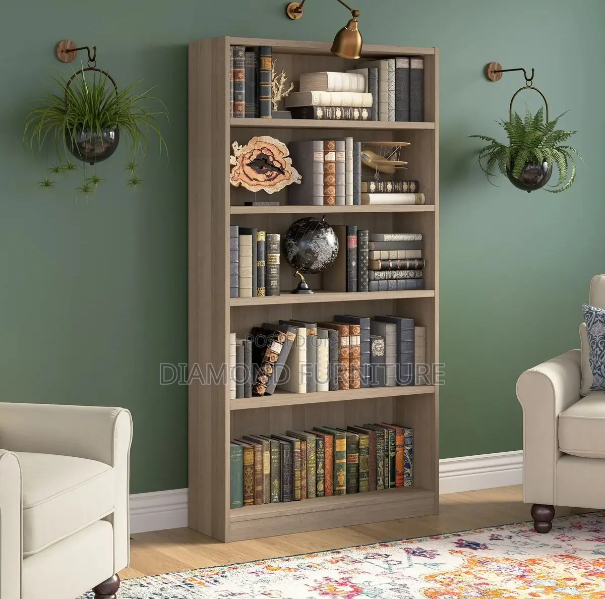 Office Furniture; Durable Wooden (5-Tier) Bookcase for Home Office