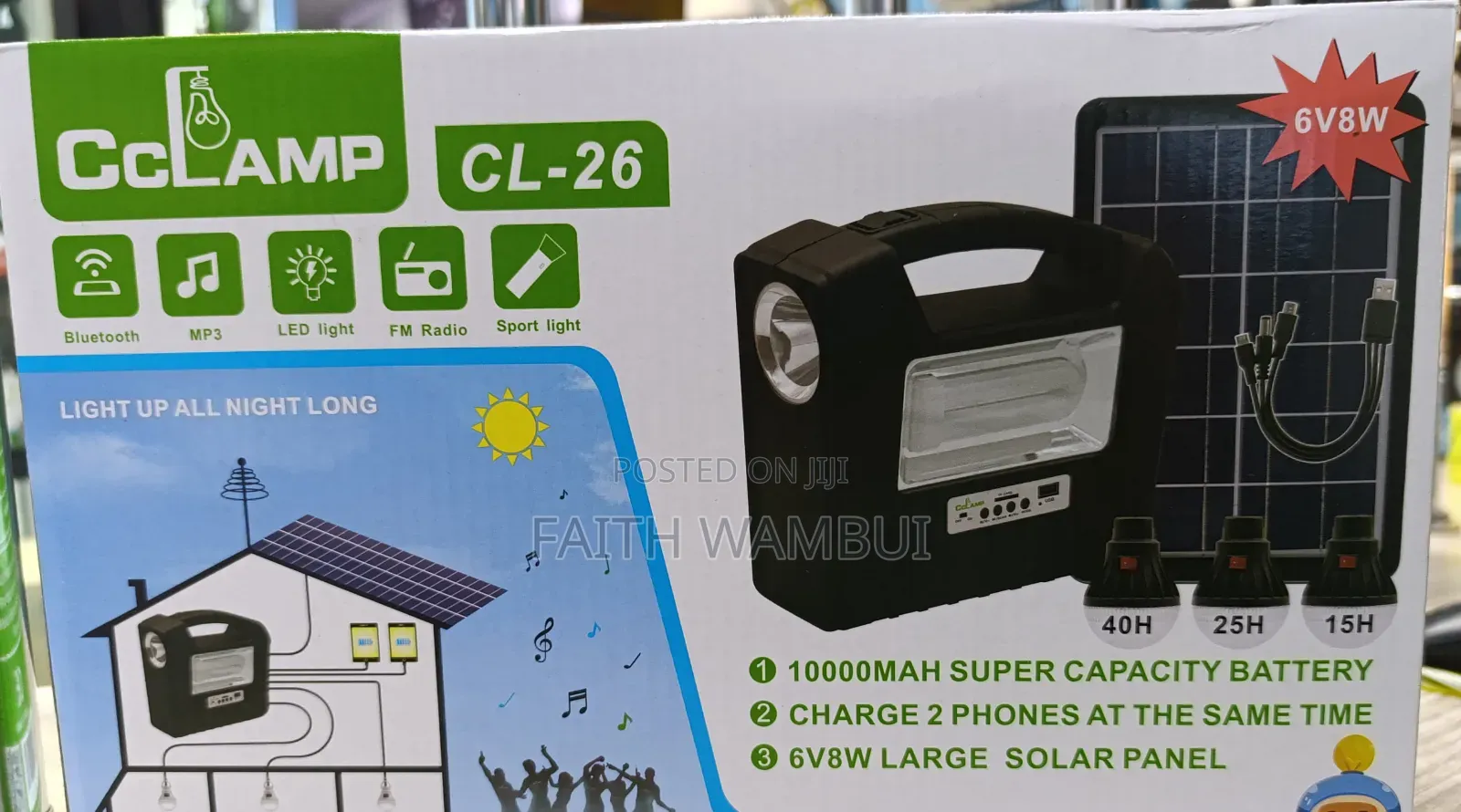 Quality Cc Lamp Solar Lighting System With 3 Bulbs Radio Bt Speaker