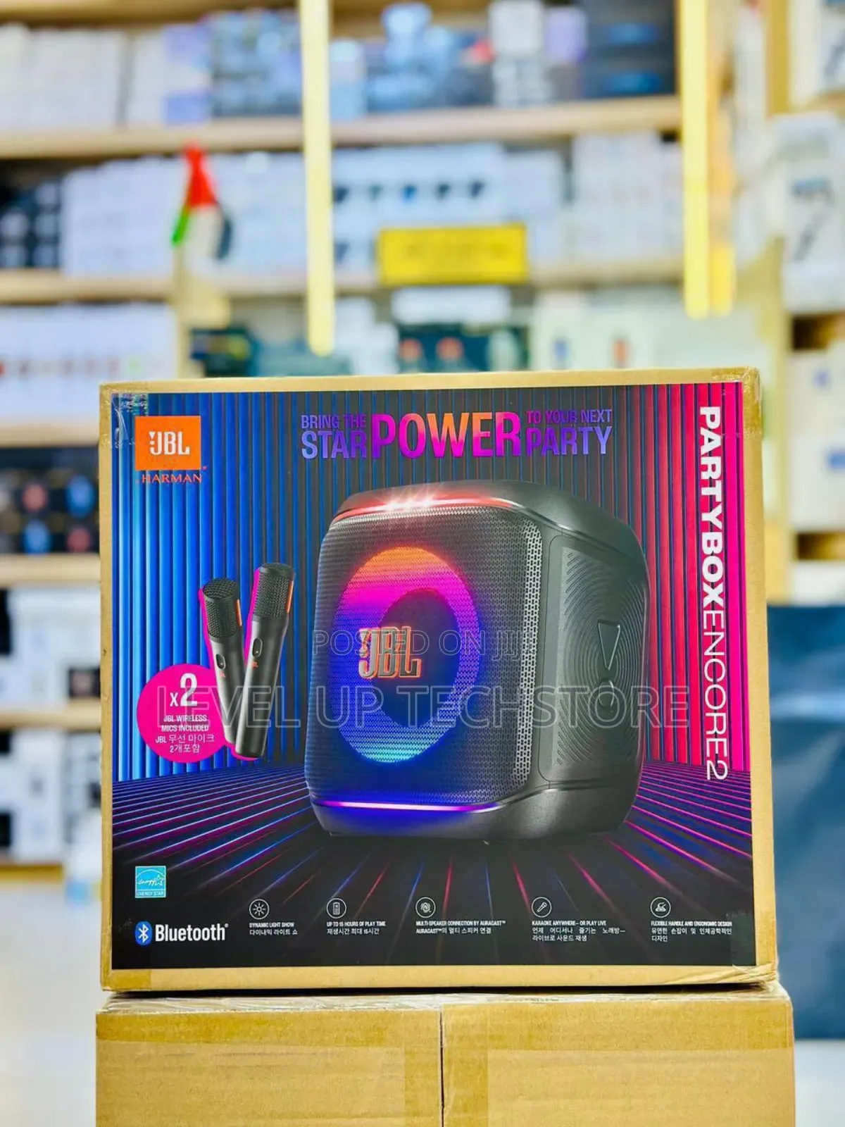 JBL Partybox Encore 2 Party Speaker With Dual Mic - New