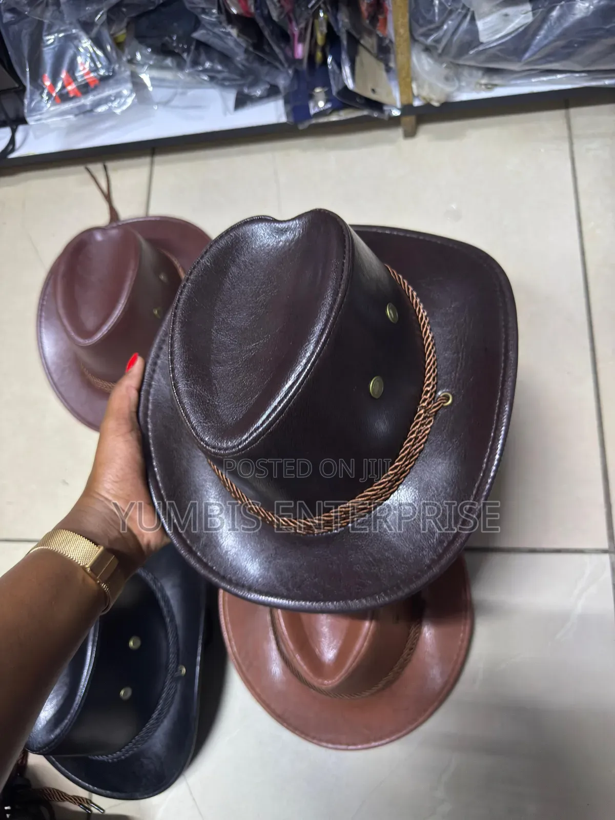 Pu Leather Kids Cowboy Hat for Small Kids From 4yrs