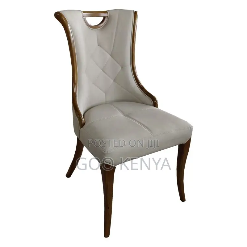 Home Chair; Elegant Single Seater Armless Leather Dining Chair