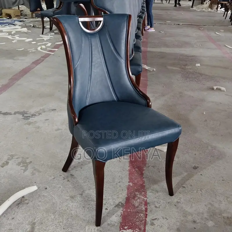 Home Chair; Elegant Single Seater Armless Leather Dining Chair