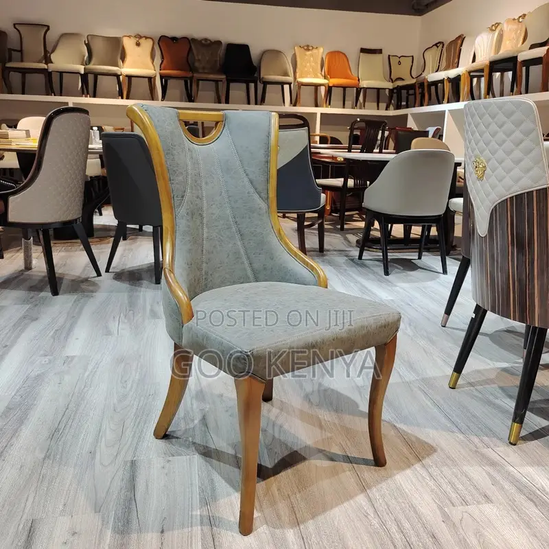 Home Chair; Elegant Single Seater Armless Leather Dining Chair
