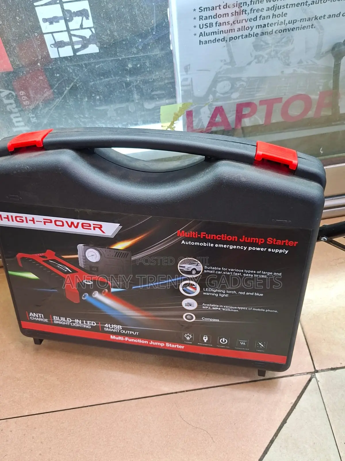 Rechargeable 99800mah Car Jump Starter With Air Inflator
