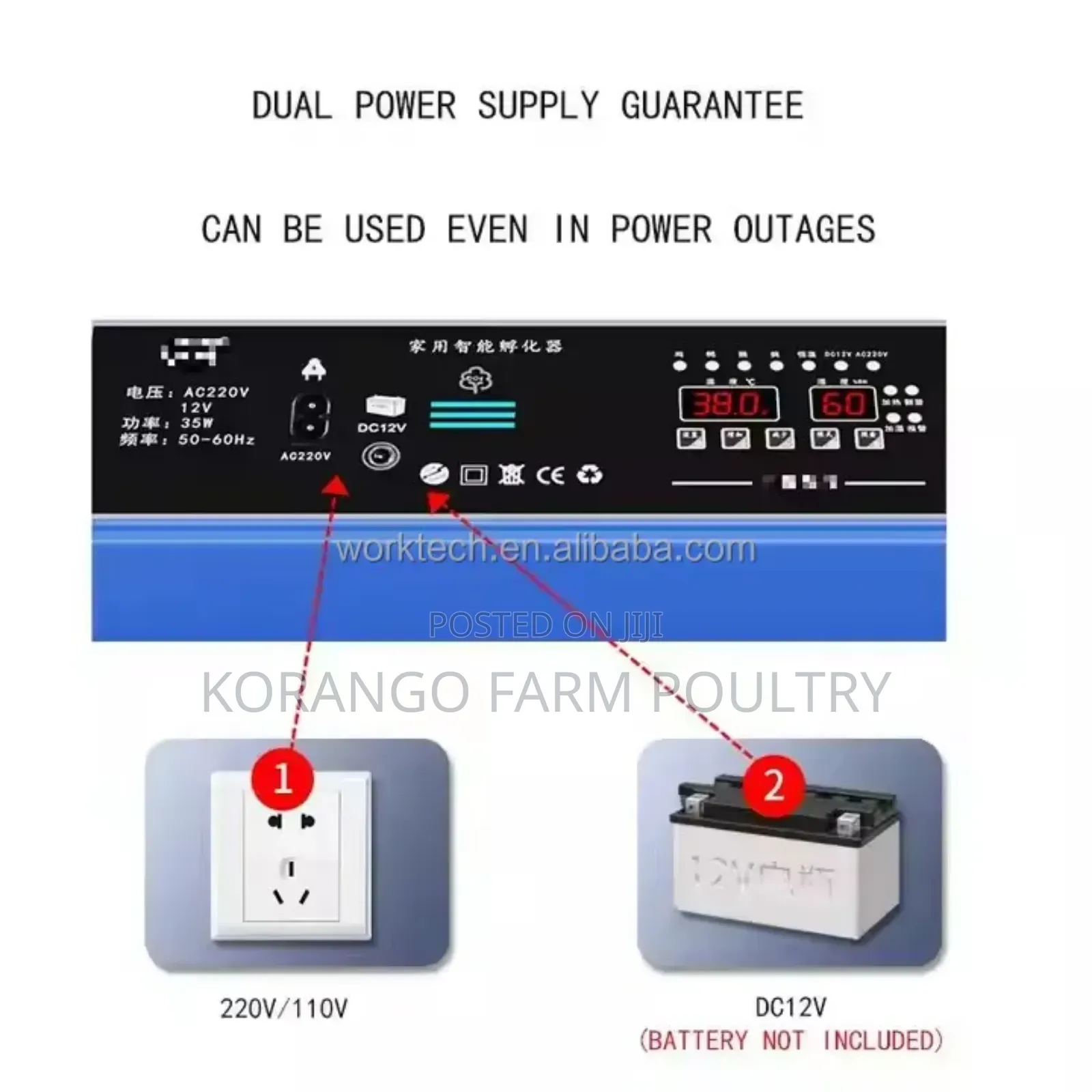 Multifunctional 56 Eggs Solar Powered Ok Incubator