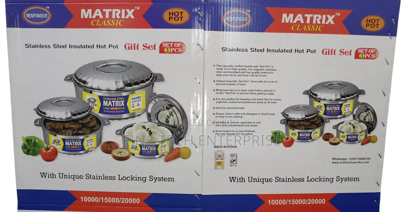 3 PCS 10 ,15 and 20 LTRS Matrix Hot Pot