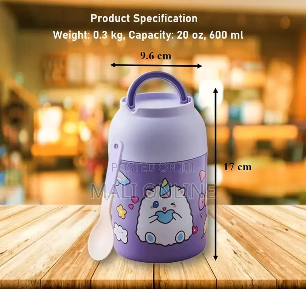 Thermos Food Jar 600ml Stainless Steel Lunch Box.
