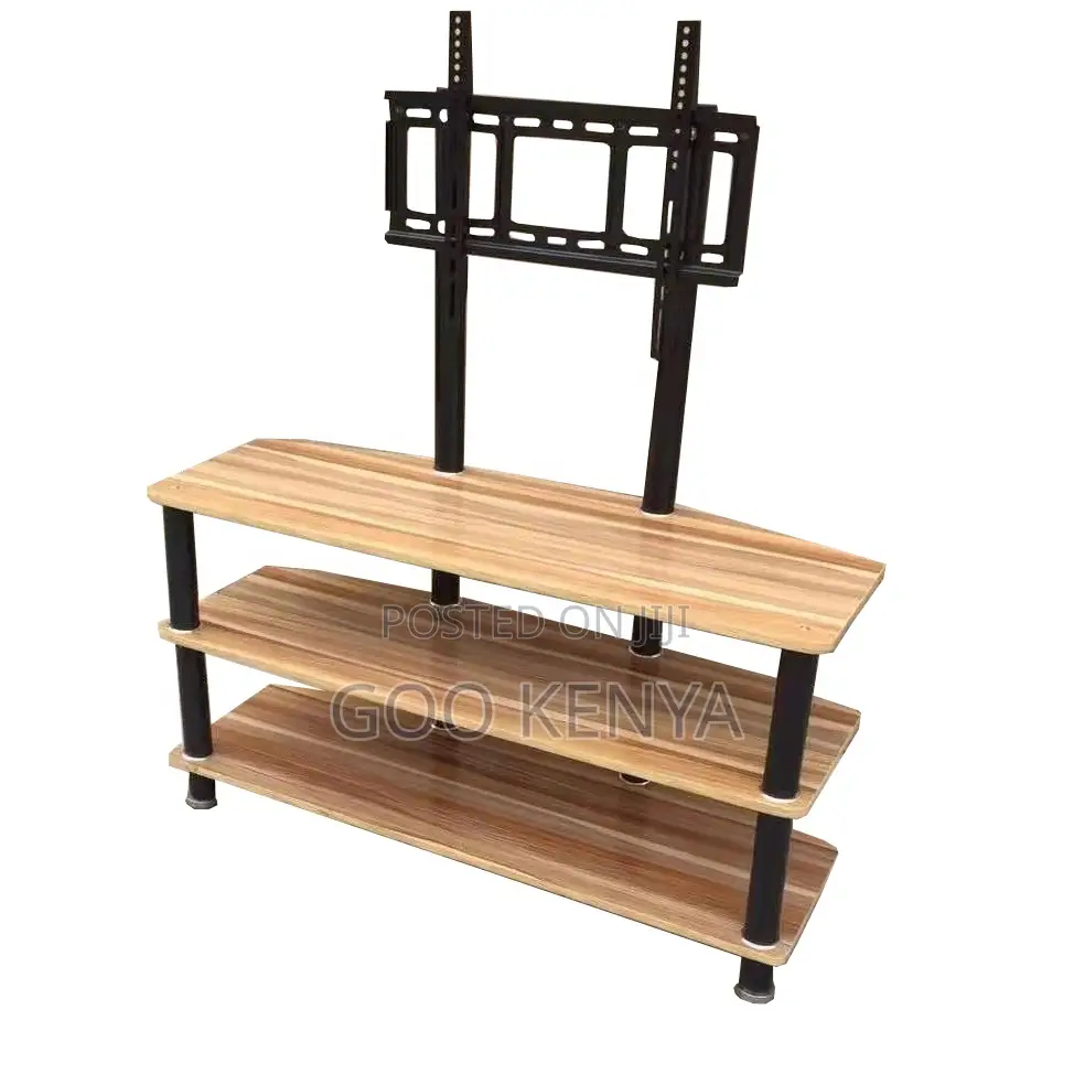 Home Tv Stand; Modern Wooden Tv Stand With Open Shelves and Tv Mount