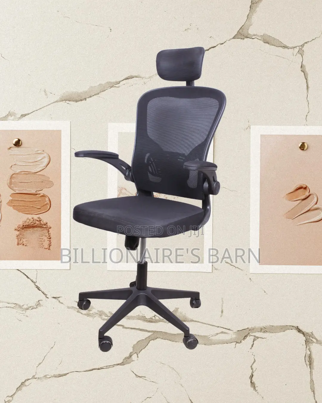 High-Back Grey Ergonomic Office Chair — Smooth-Rolling Mobility