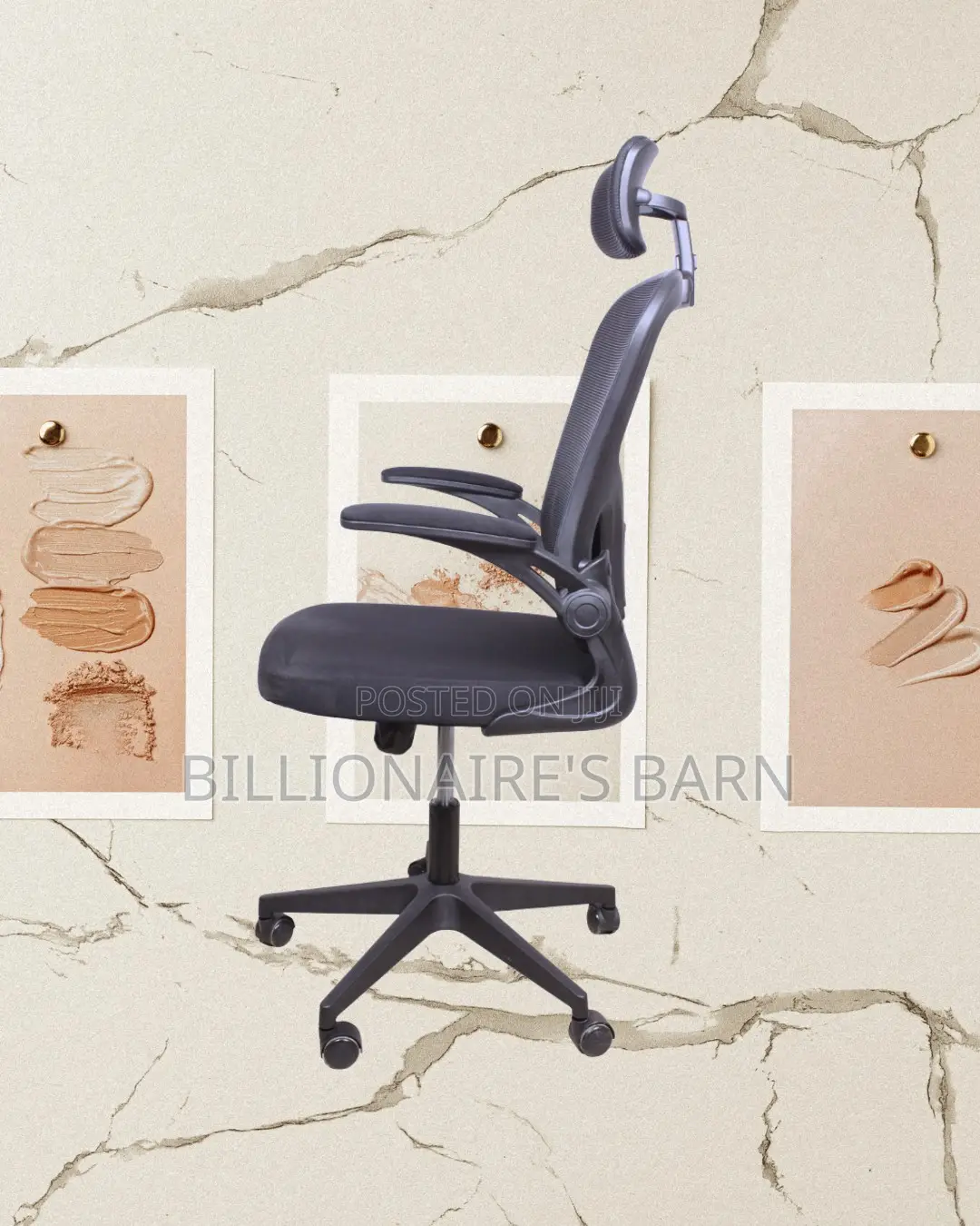 High-Back Grey Ergonomic Office Chair — Smooth-Rolling Mobility