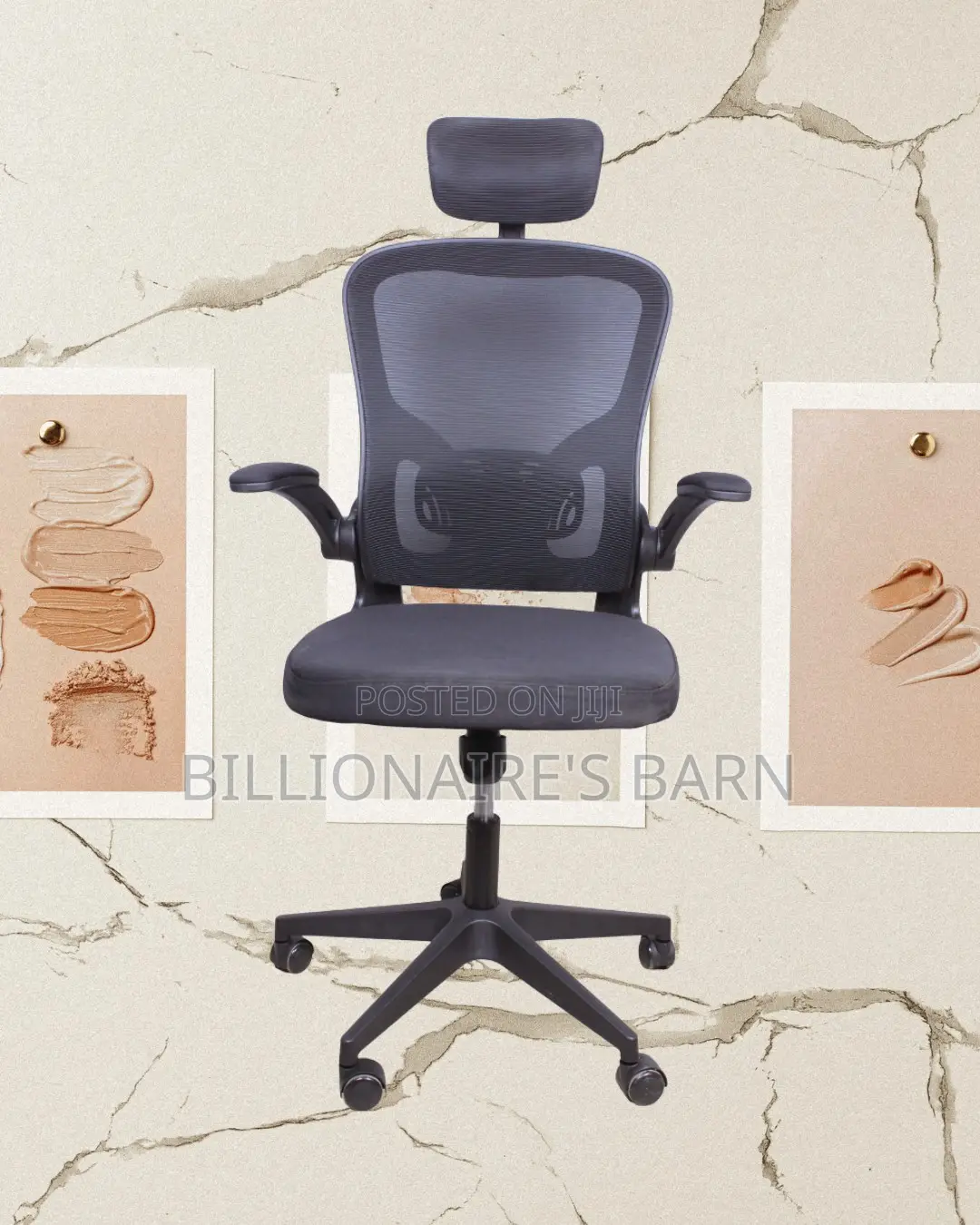 High-Back Grey Ergonomic Office Chair — Smooth-Rolling Mobility