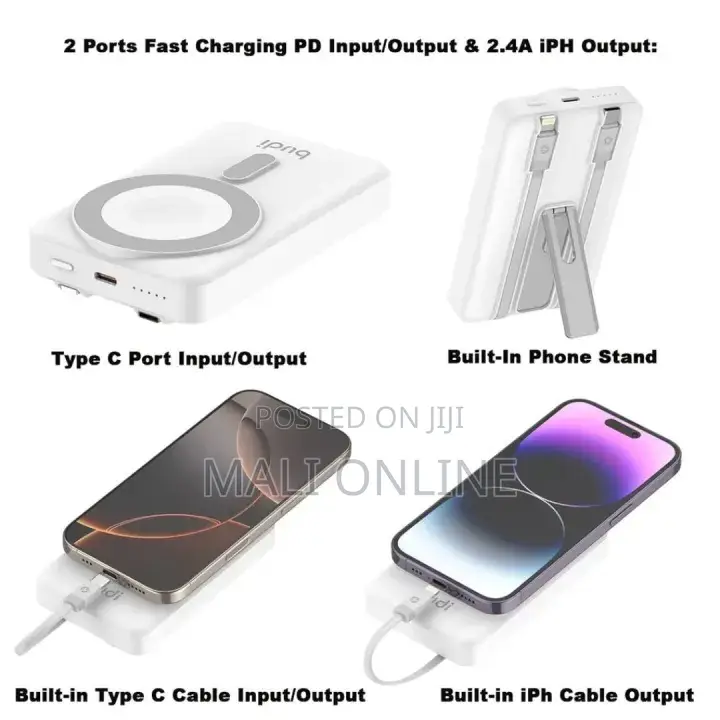 Budi 22.5w Magnetic Wireless Power Bank 10000mah Fast Charging Charger
