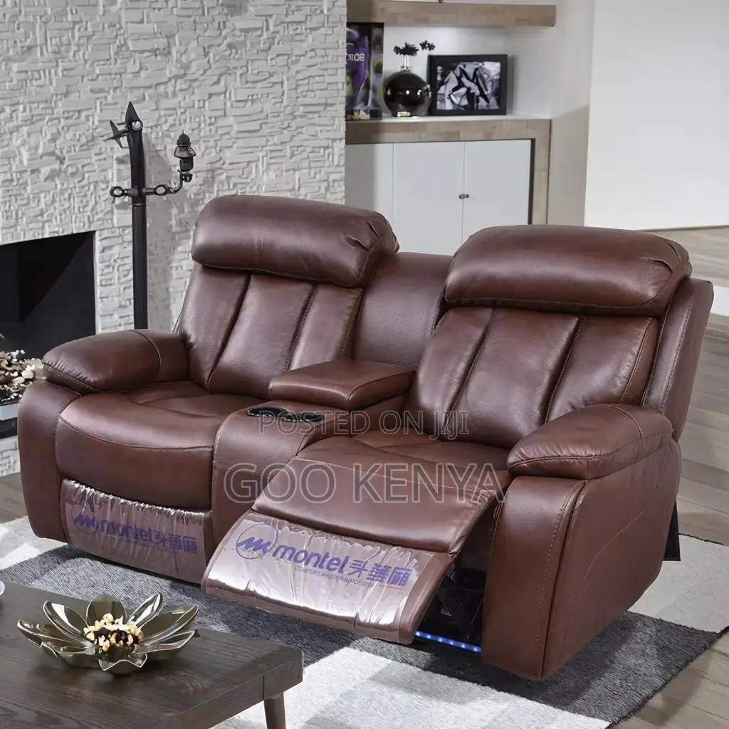 Home Sofa; Reclining 2-Seater Leather Home Sofa