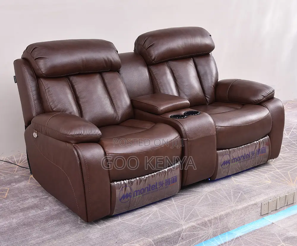 Home Sofa; Reclining 2-Seater Leather Home Sofa