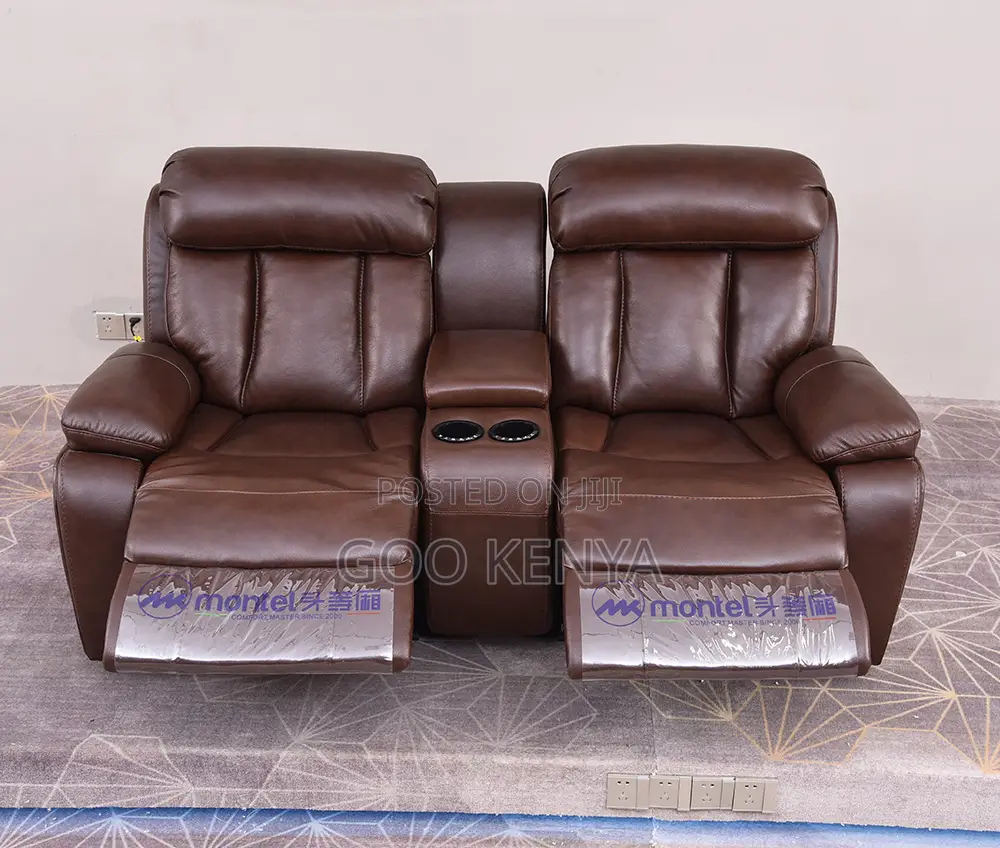 Home Sofa; Reclining 2-Seater Leather Home Sofa
