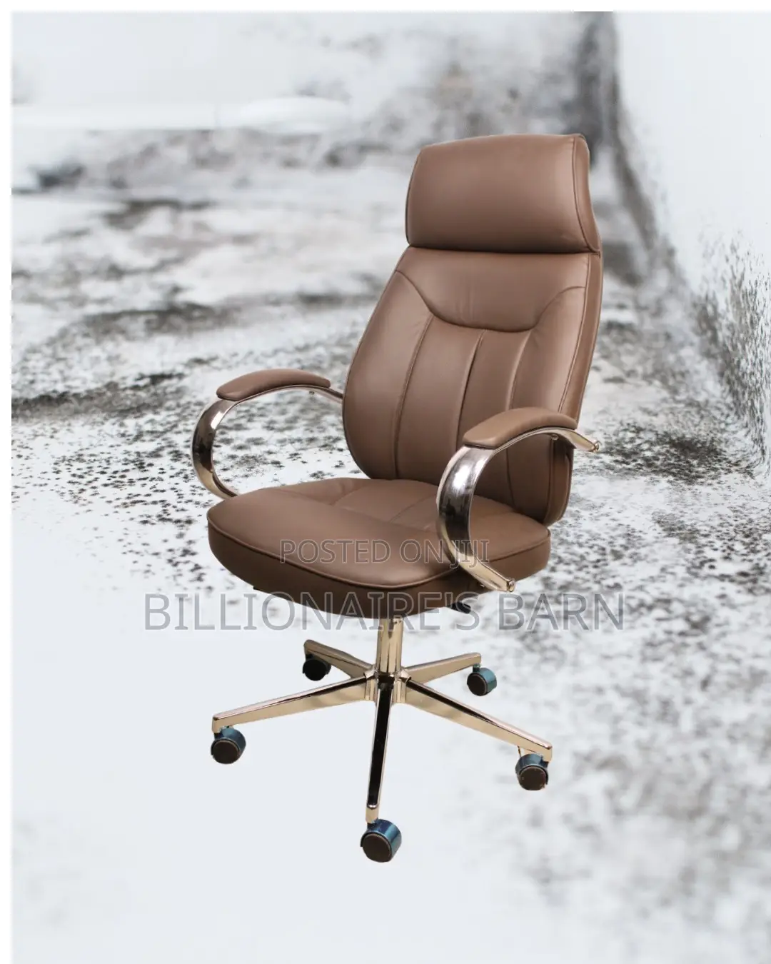 Sleek Brown Executive Leather Office Chair