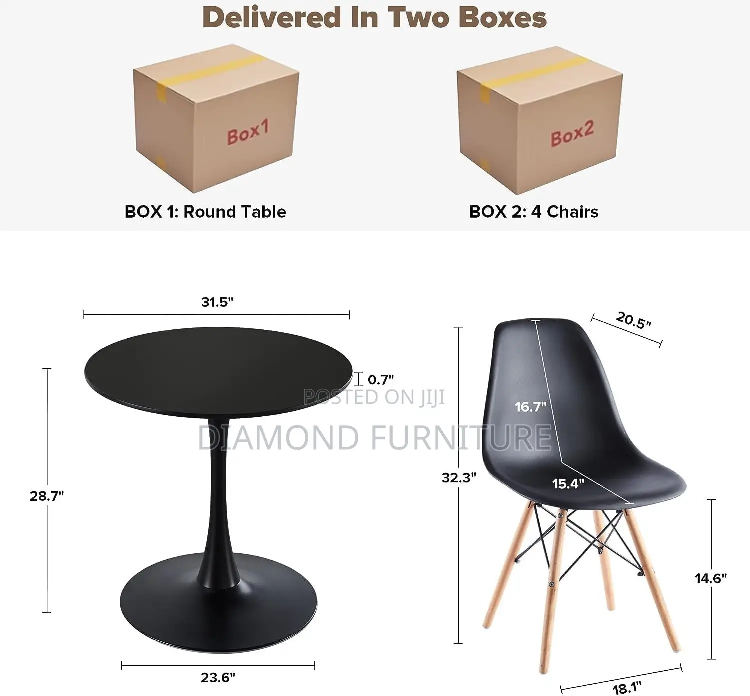 Home Furniture; {4-Seater} Modern Wooden Dining Table Set With Chairs