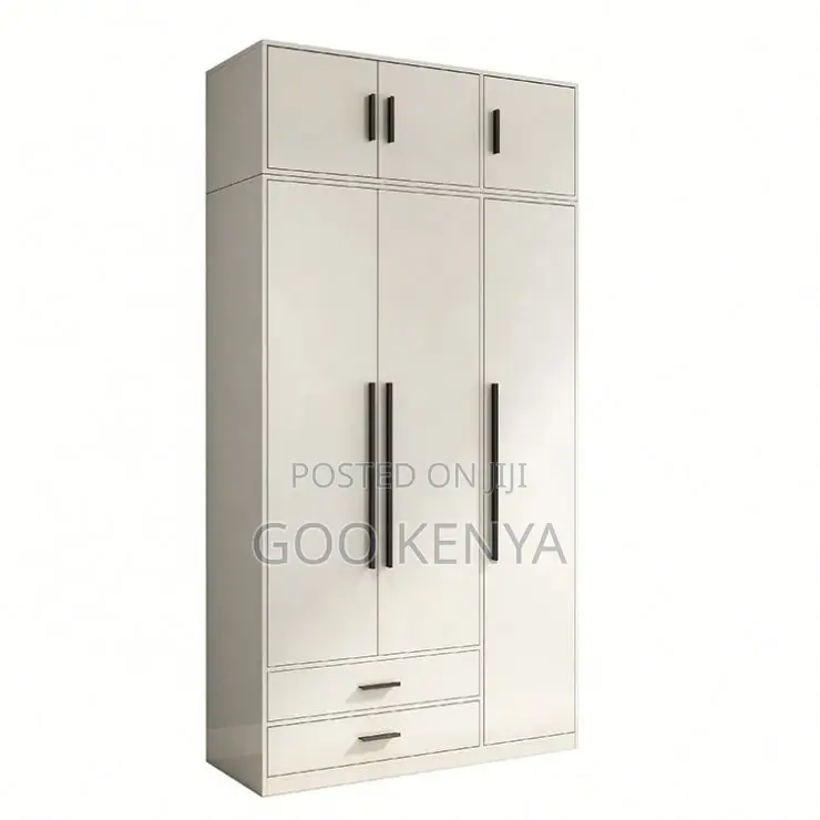 Home Wardrobe; MDF Double Door Bedroom Closet With Two Drawers