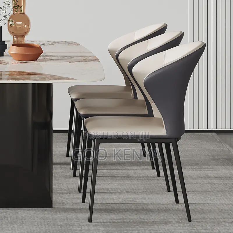 Home Dining Chair; Armless Faux Leather Chair for Dining