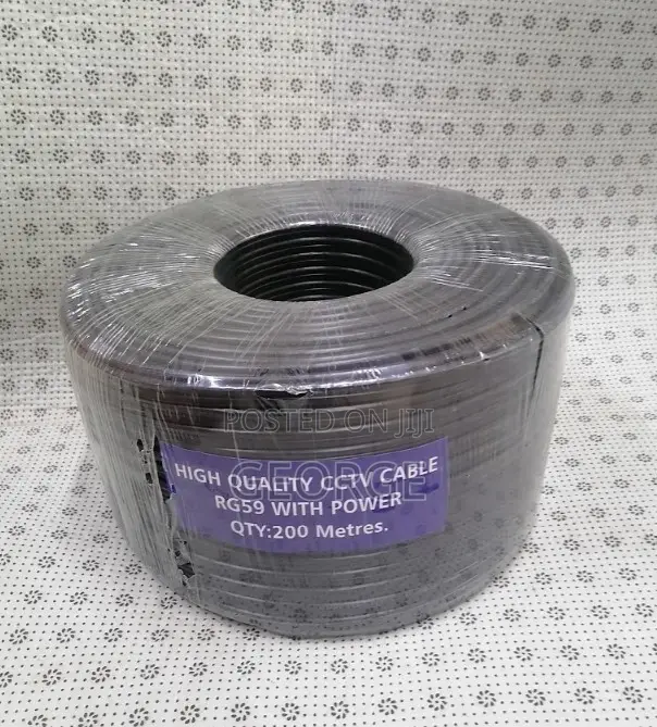 Quality CCTV 200m Rg59 Coaxial Cable With Power Reel Black