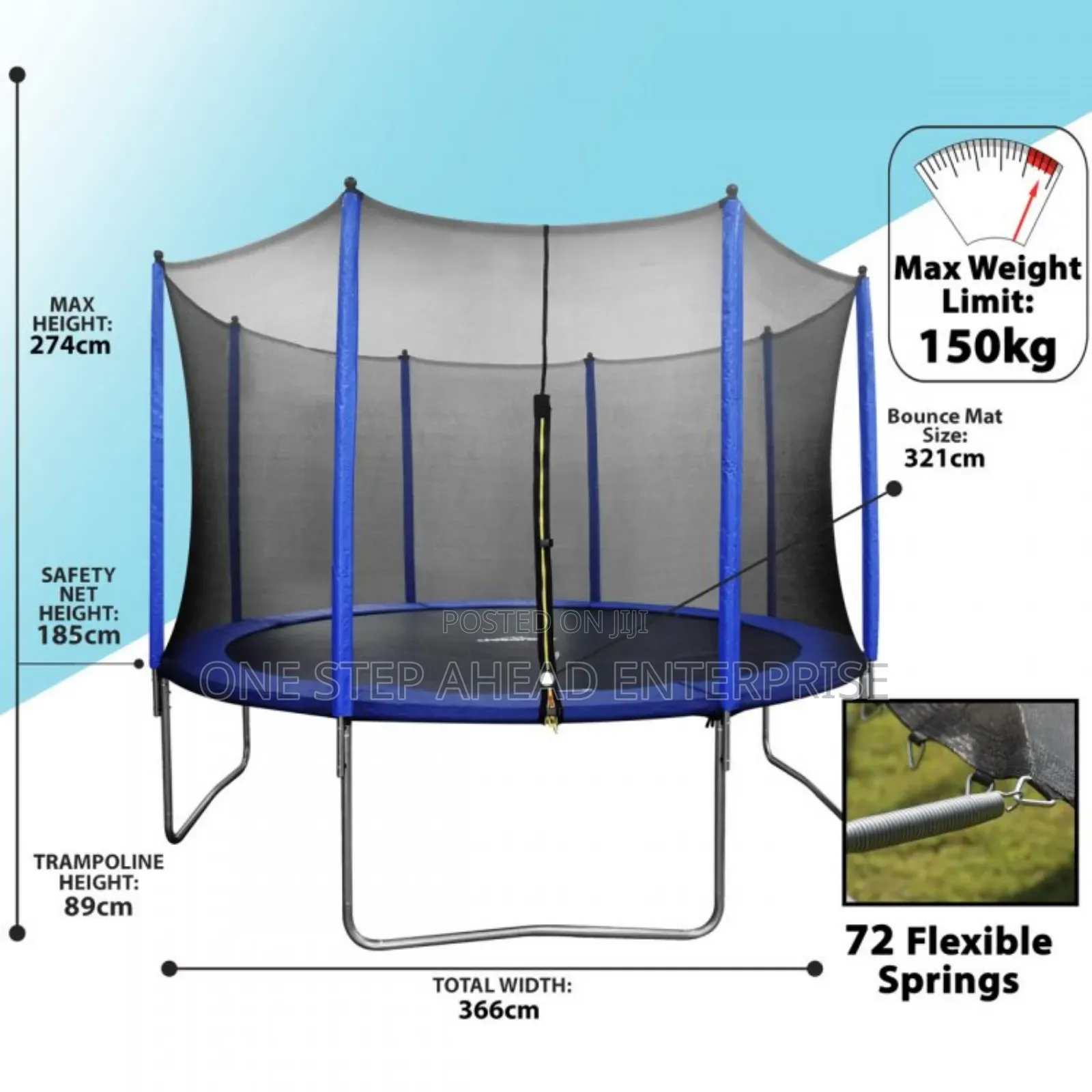 10 Ft Diameter Commercial Outdoor Trampoline