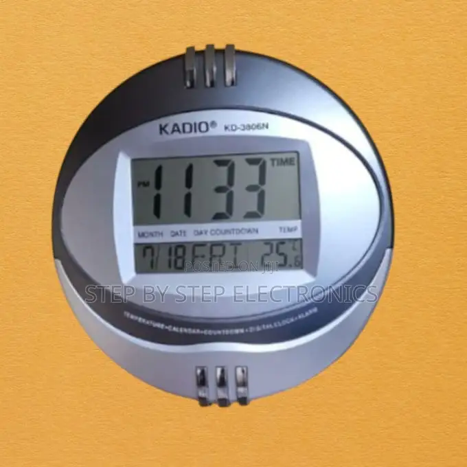 Durable Kadio LCD Display Digital Wall Clock -Kadio-3806n Clock