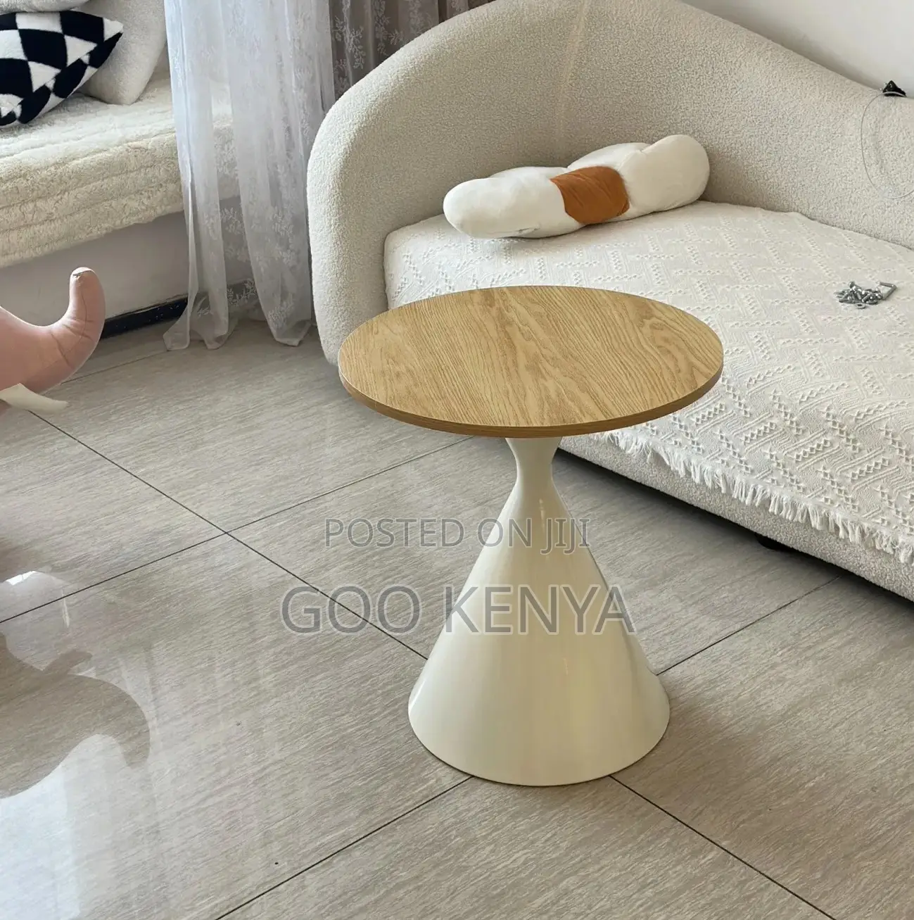 Home Coffee Table; Round Wooden Twin Coffee Table for Living Room