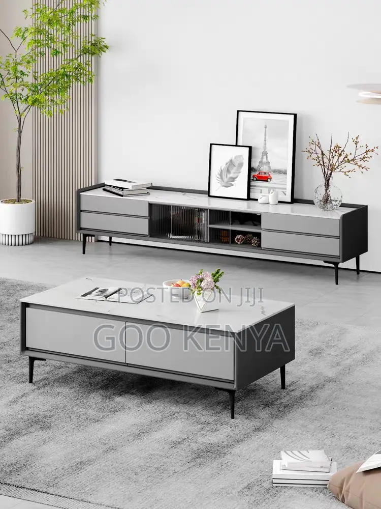 Home Tv Set; MDF Home Lockable Drawers Tv Cabinet and Coffee Table Set