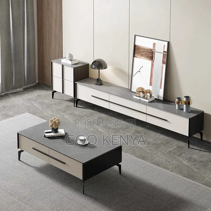 Home Tv Set; MDF Home Lockable Drawers Tv Cabinet and Coffee Table Set