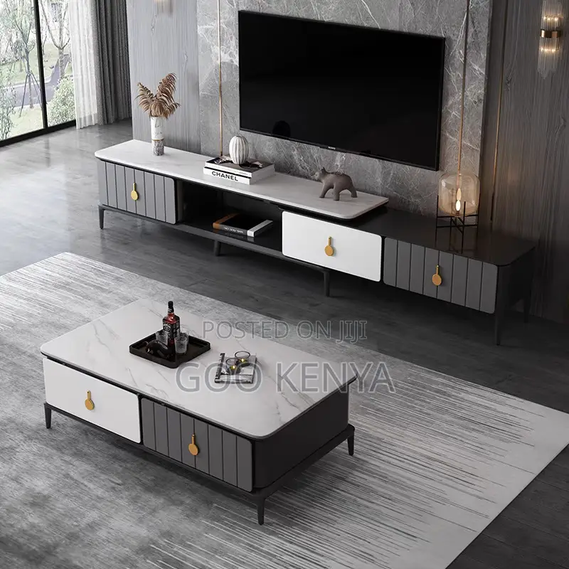 Home Tv Set; MDF Home Lockable Drawers Tv Cabinet and Coffee Table Set