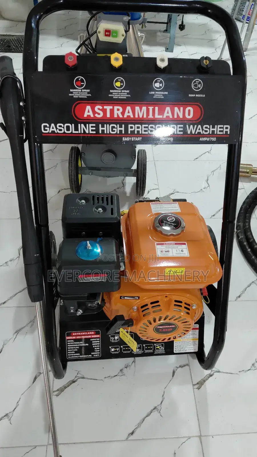 Astramilano High Pressure Washer Gasoline Powered 7.5hp.