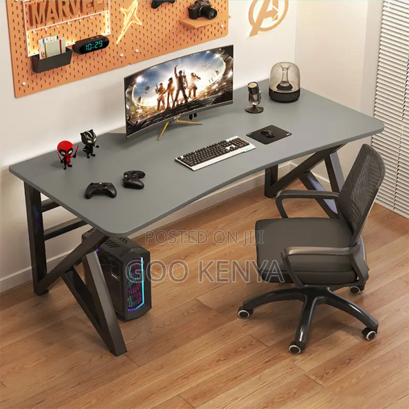 Office Desk; 1.2meter Wooden Home Computer Desk With Metal Base