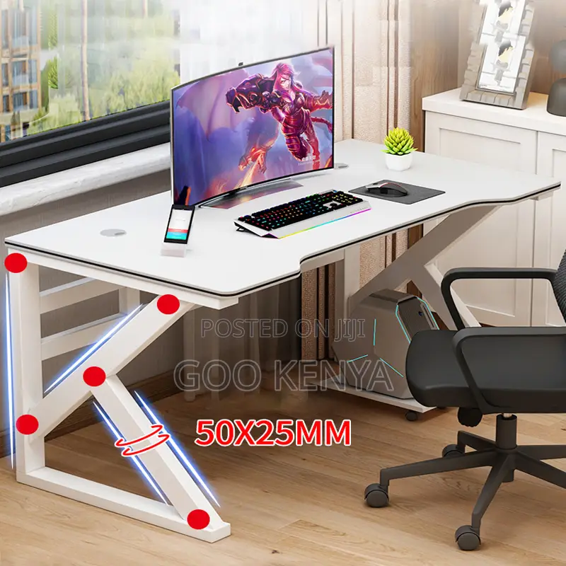 Office Desk; 1.2meter Wooden Home Computer Desk With Metal Base