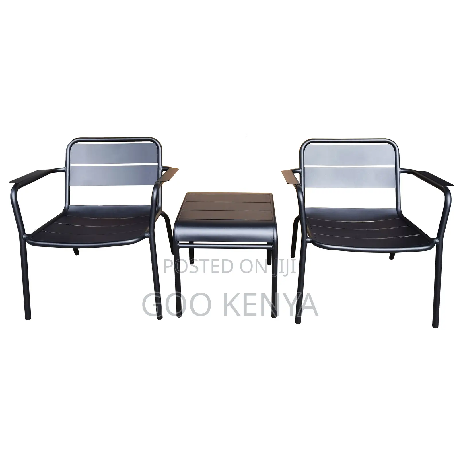 Garden Chair; Striped Outdoor Plastic Chair With Arms