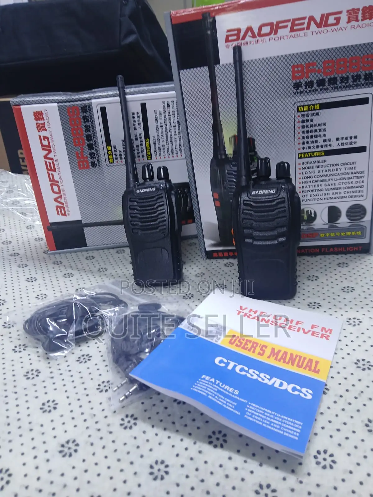 Baofeng 888s Walkie Talkie Radio Calls -2 Pieces-With Earphones