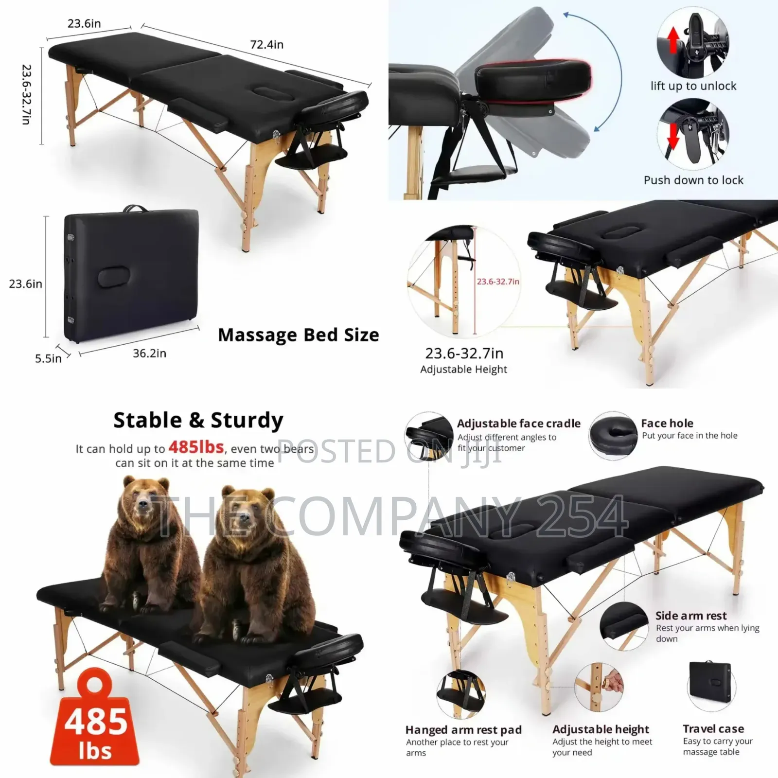 Folding Portable Massage Table Lash Spa Tattoo Facial Cradle