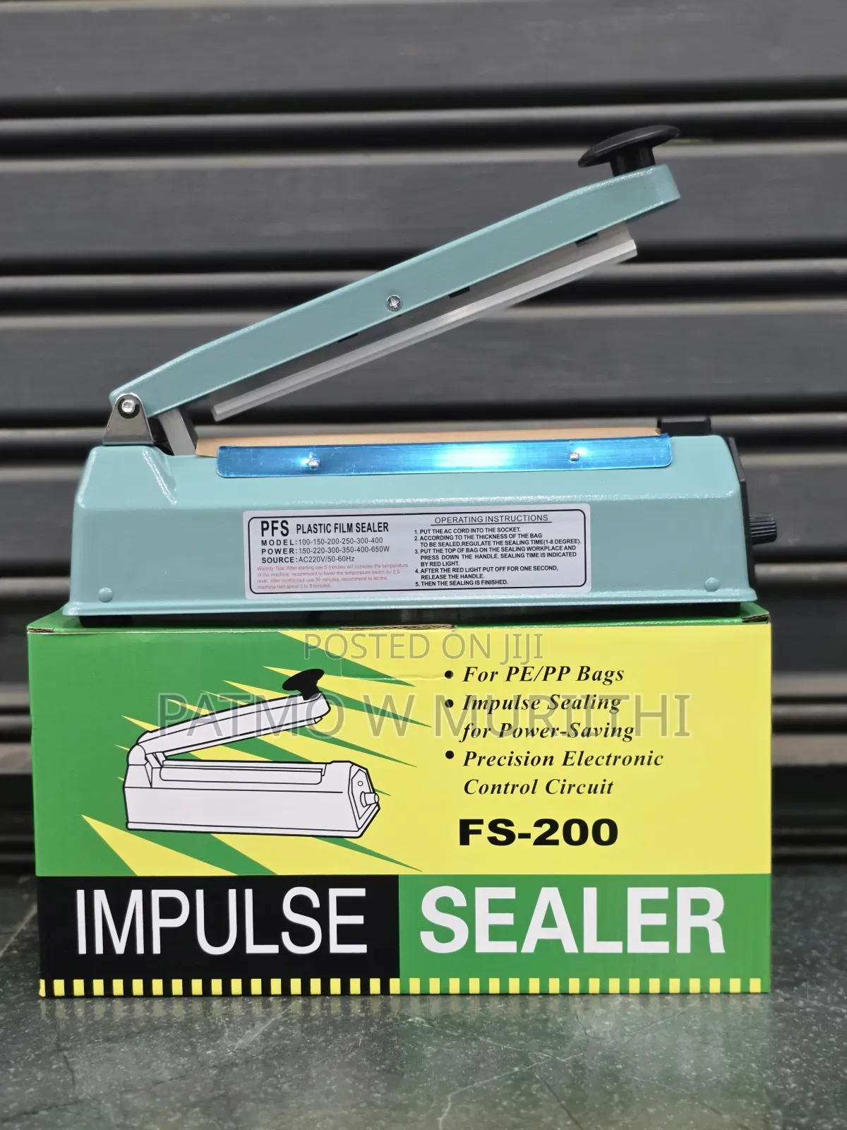 200mm Impulse Sealer-Plastic Bag Sealer 200mm Metallic Body