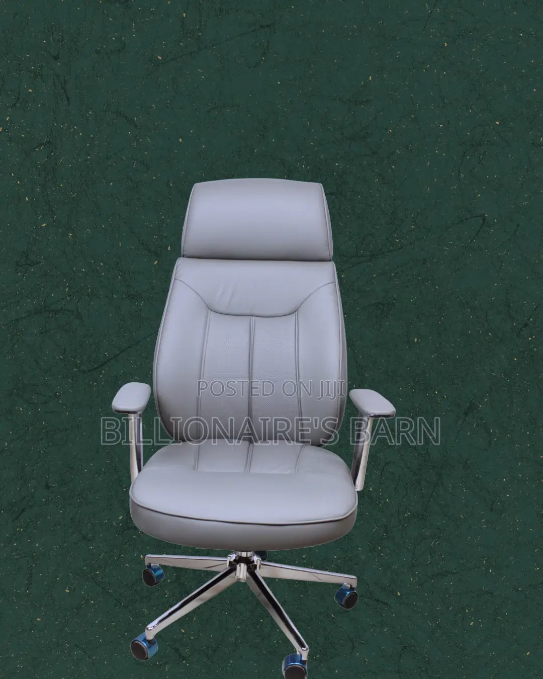 Grey Executive Leather Office Chair (Orthopedic) — Restocked!