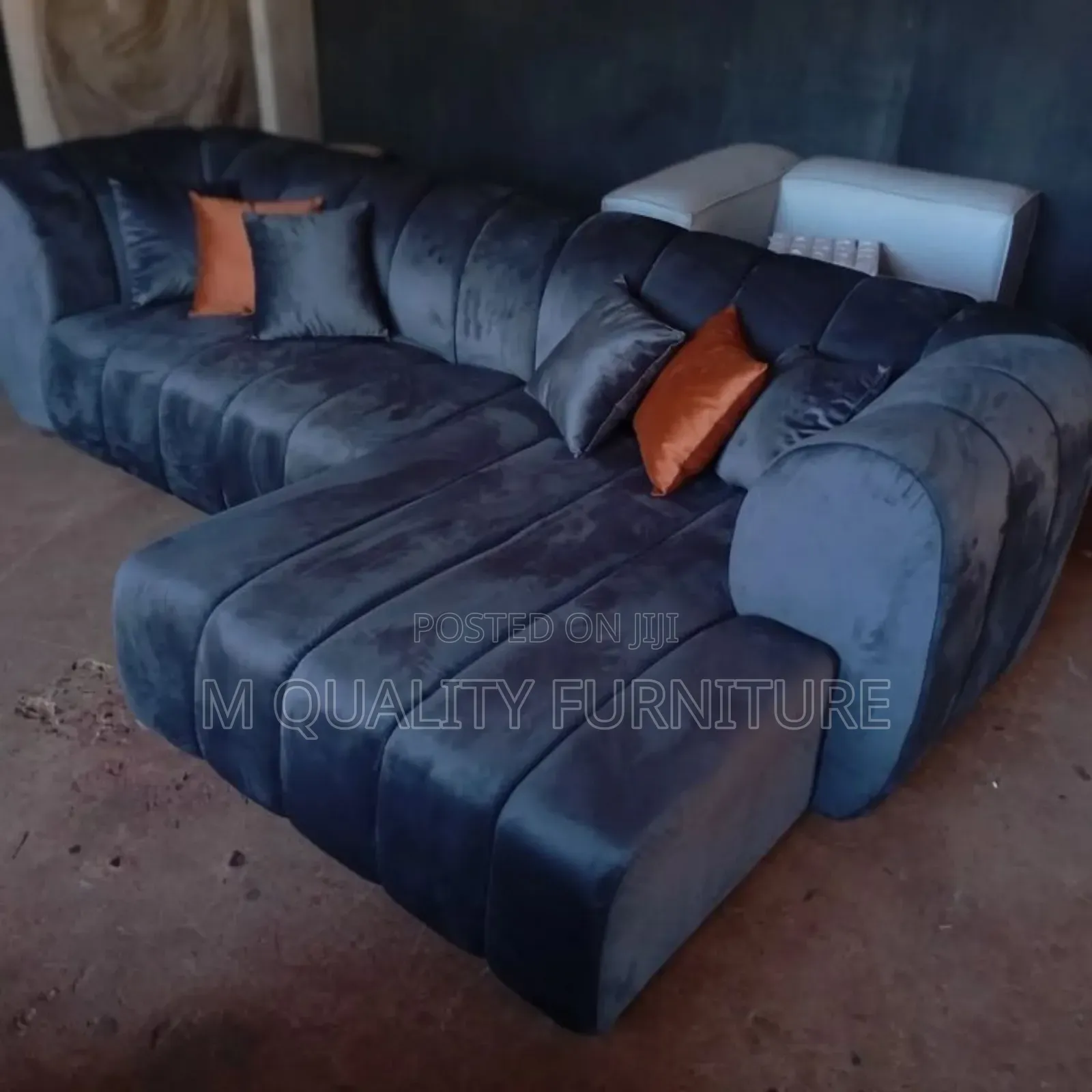 Corner 6 Seater Black Sofas