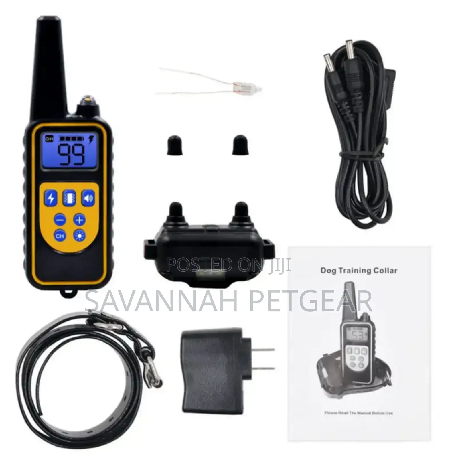800m Waterproof Anti-Barking Rechargeable Training E-Collar for 2 Dogs