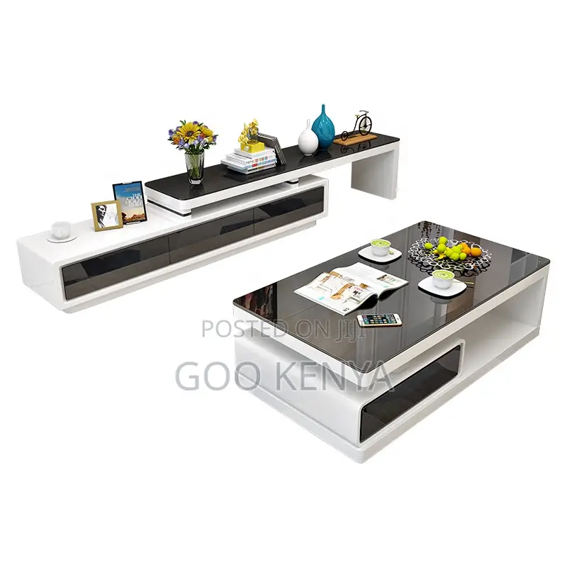Home Tv Stand and Coffee Table Set; Wood Living Room Tv Unit Set