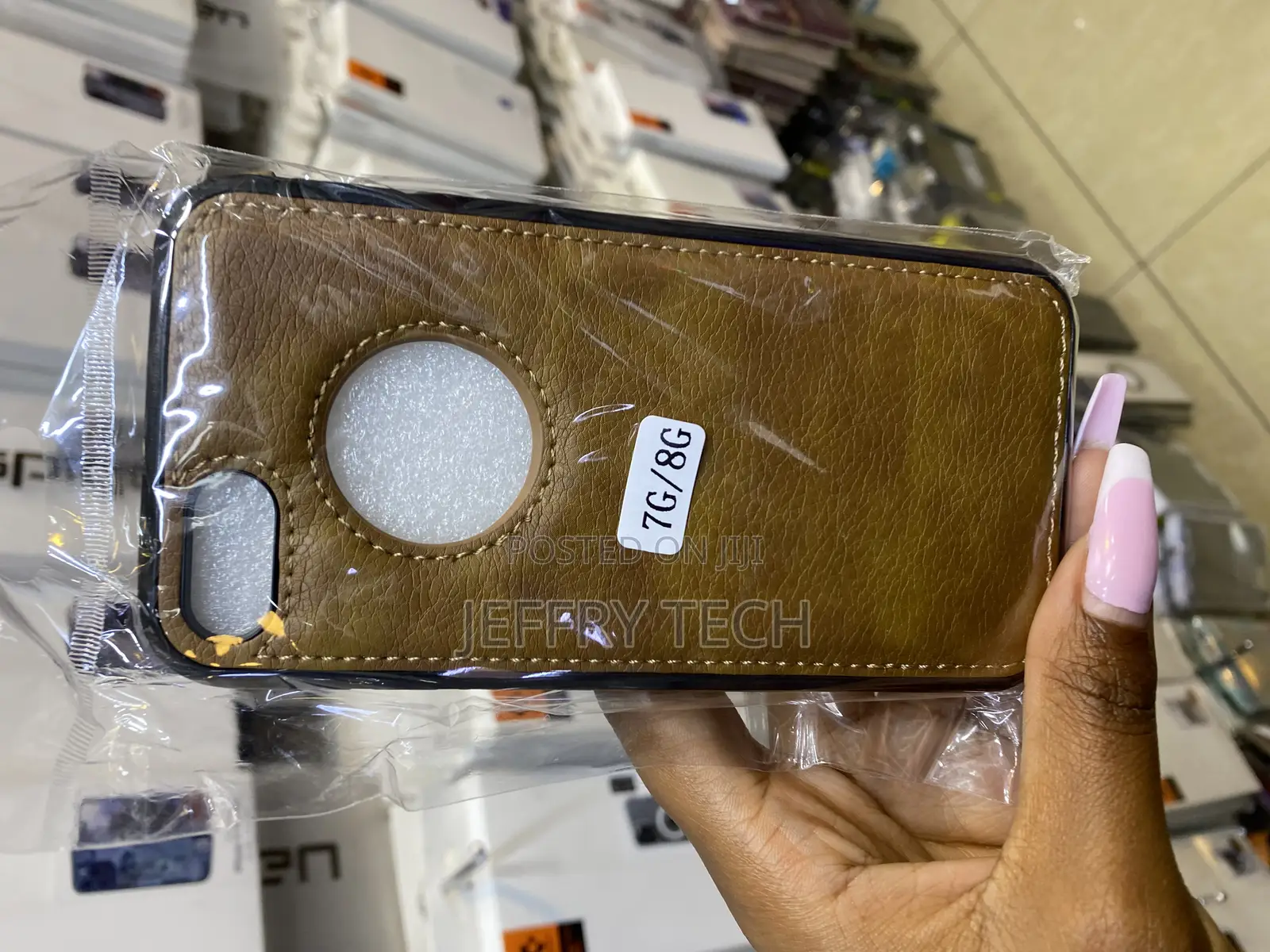 Kfleek Premium Pu Leather Logo View Back Cover for iPhone 7g/8g
